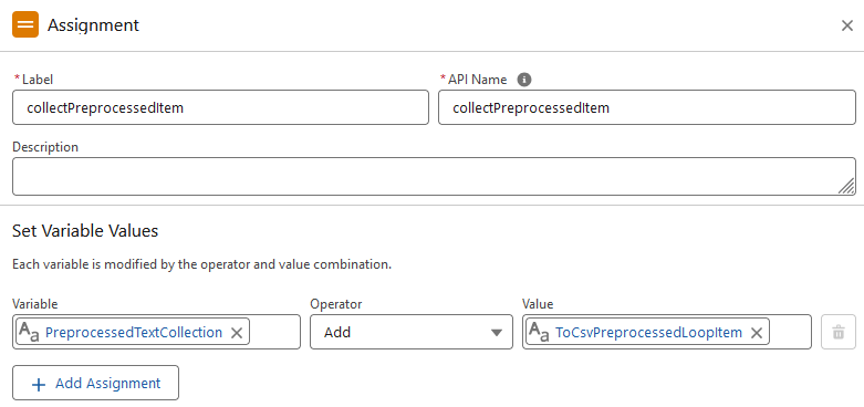 Assignment element inside the loop