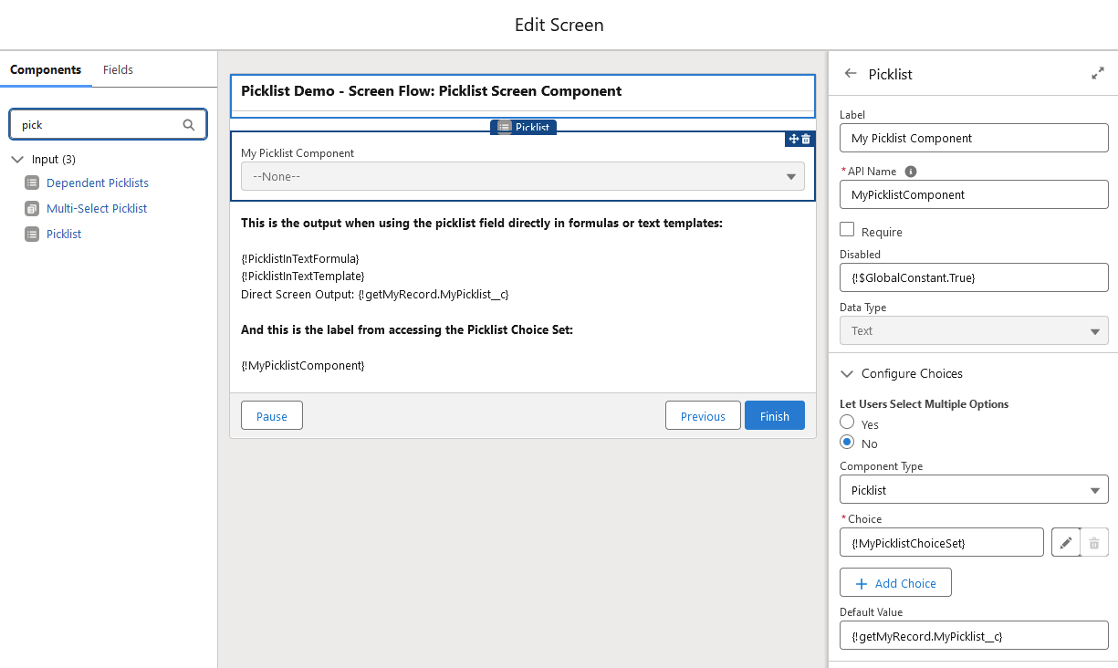 Picklist Component